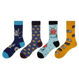 Cansok - Paquete de 2/4 calcetines divertidos para hombre, Elefante - 4 pares, 11-14