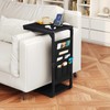 Vovonusy Narrow C-Shaped End Table, Small Side Table for Couch