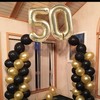 40 Inch 50 Number Balloons, White Gold Giant Jumbo Number