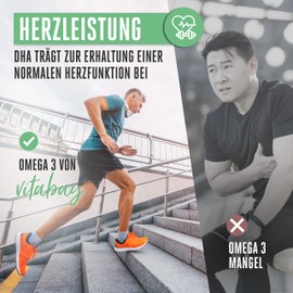 Vitabay Omega 3 Capsules High Dose Vegan - 180 Omega 3 Algae Oil Capsules 1100mg with DHA EPA - Vegan Omega 3 EPA DHA Omega 3 Vegan High Dose Omega 3 Capsules Vegan Omega3 Capsules