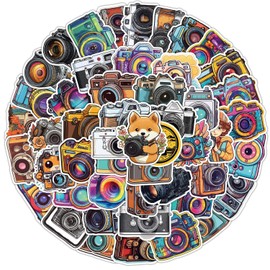 Pack of 50 Vintage Camera Stickers Water Bottles Stickers Book Accessories for Laptop, Journaling, Scrapbook for Adults and Teenagers