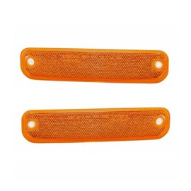 KarParts360 For Chevy K10 Suburban 1978 1979 1980 Side Marker Lights Driver and Passenger Side Pair Plastic | Amber Lens | Excluded Bulb(s) | Excluded Chrome Trim | Replacement For GM2550106 | 6270433