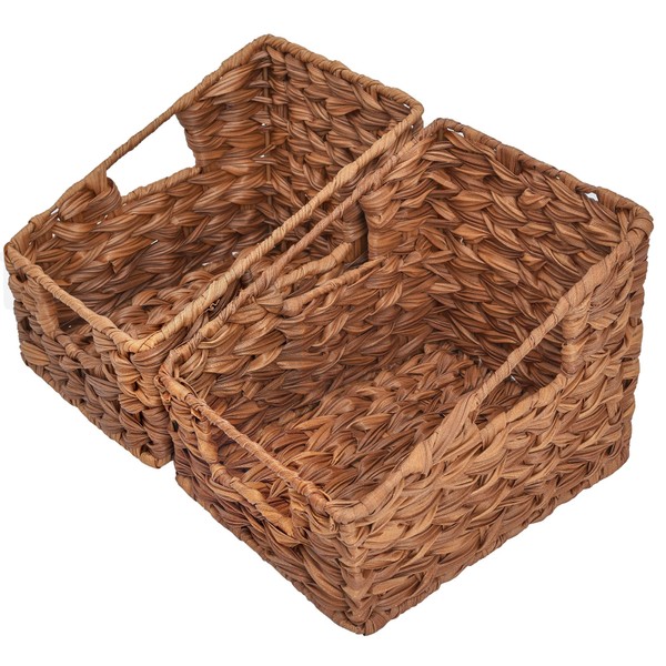 GRANNY SAYS Wicker Storage Baskets for Shelves, Trapezoid Woven Basket