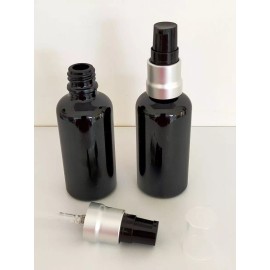 Meliars Dispensador 30 Ml Negro Cristal Bomba Aluminio  (10 Piezas)