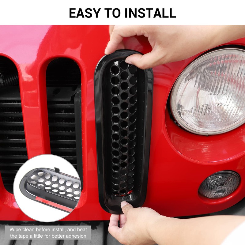 Insertos de rejilla de malla para Jeep Wrangler JK &