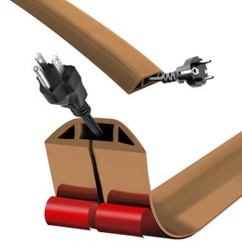 6.5FT Floor Cable Cover Brown,Electrical Floor Cord Covers for Wires on Floor,Cord Protector Floor,Hide Cords on Floor,Cable Floor Covers for Cords,Wire Cover for Floor,Floor Cable Management