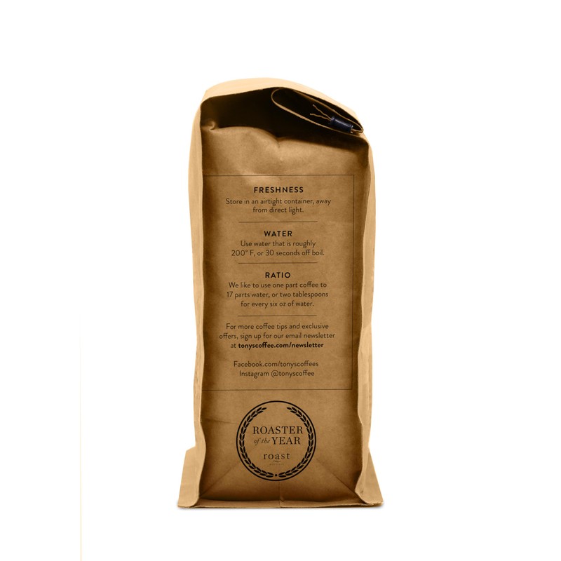 Tony's Coffee, Espresso Noir (12oz), Medium-Dark Roast Whole Bean Coffee,