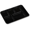 Carlisle FoodService Products Right-Hand 6-Compartment Tray, 10" x 14", Black,