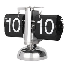 Digital Flip Down Clock Retro Minimalist Mechanical Auto Flip Clock Desk Clock for Home Livingroom (Black)