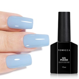 TOMICCA Blue Gel Nail Polish - Pastel Baby Blue, UV Gel Polish Spring Summer Pastel Colors, Long Lasting Cotton Candy