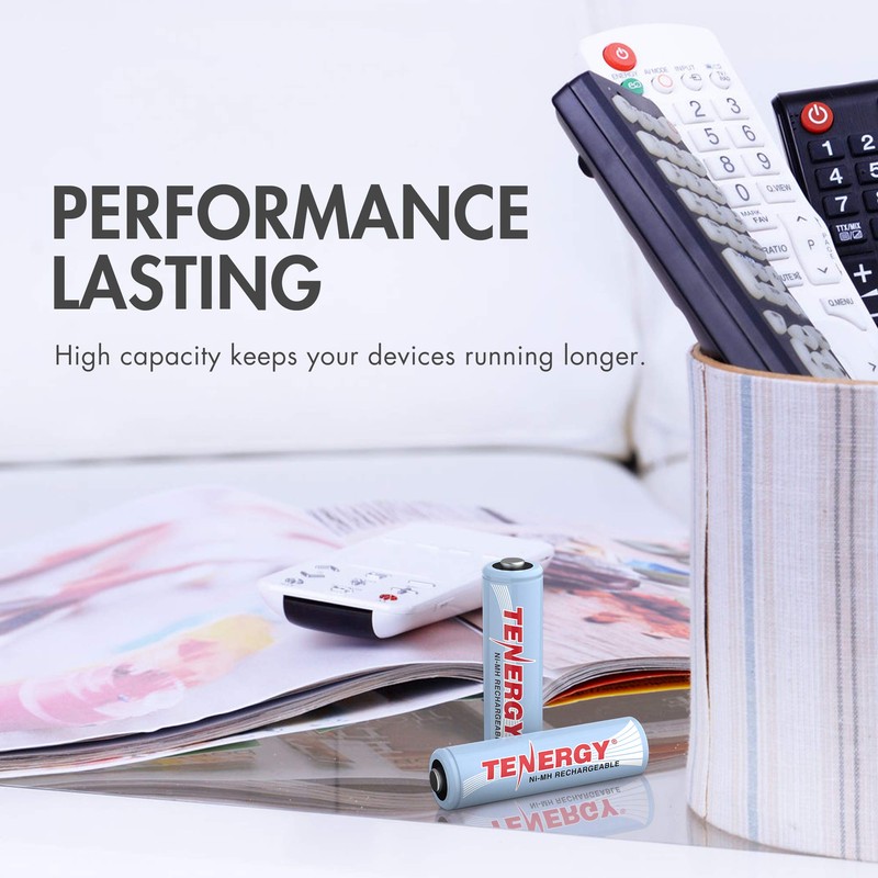 Tenergy AA Rechargeable Battery, High Capacity 2500mAh NiMH AA Battery,