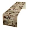 Houselerax Coffee Theme Table Runner，Coffee Time Country Rustic Farmhouse Kitchen