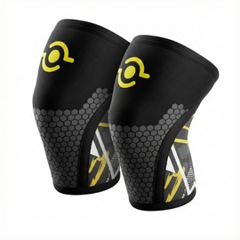 Theyet 7 mm Neoprene Compression Knee Wraps for CrossFit (Pack of 2) | Knee Braces for Men and Women | Knee Support for Powerlifting, Weightlifting and Strength Sports | Knee Pads Additional Support