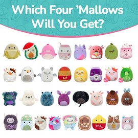 Squishmallows Mystery Box 8-Inch 4-Pack, May Contain Assorted Characters, Items May Vary, Perfect for Toy Collectors and Kids