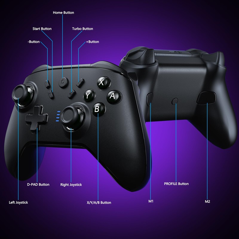 CSWXIO Switch Controller Compatible with Switch/Lite/OLED, Wireless Pro Controller with