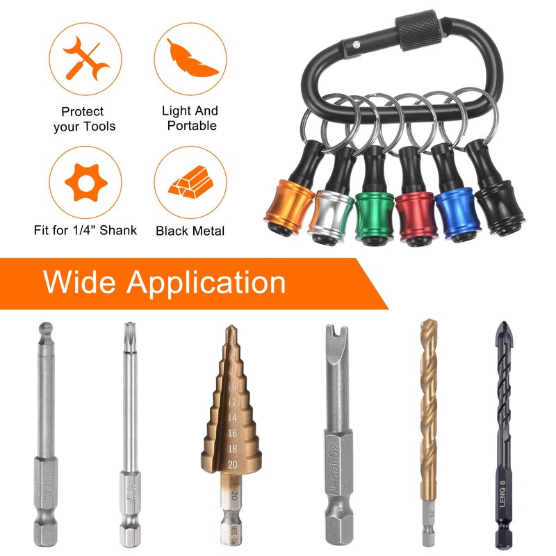 sourcing map 24PCS Keychain Aluminum Alloy Screwdriver Bits Holder Extension