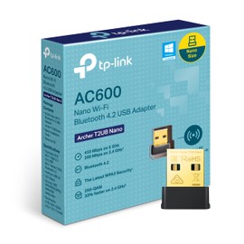 TP-Link AC600 Nano Wi-Fi Bluetooth 4.2 USB Adapter, Dual Band Wireless, Supports Windows 11/10/8.1/8/7 for Wi-Fi, Windows 11/10/8.1/7 for Bluetooth, WPA3 Security, Plug and Play (Archer T2UB Nano)