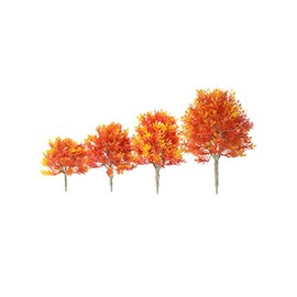 SUPVOX Mini Maple Tree Plant Artificial Maple Tree Plastic Tree Model Miniature Figurine for Micro Landscape Plant Pot Fairy Garden Ornament 4pcs