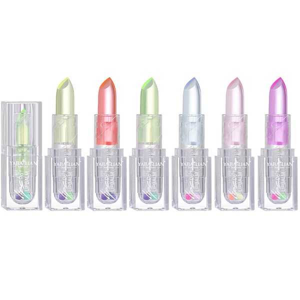 RoseFlower Colour-changing lip balm, 6-colour magic lipstick set, ultra-light lip balm, long-lasting lipstick for dry lips, soothes and nourishes (update packaging)