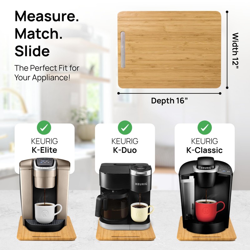 Ibyx Elegant Sliding Tray for Your Coffee Maker & Heavy