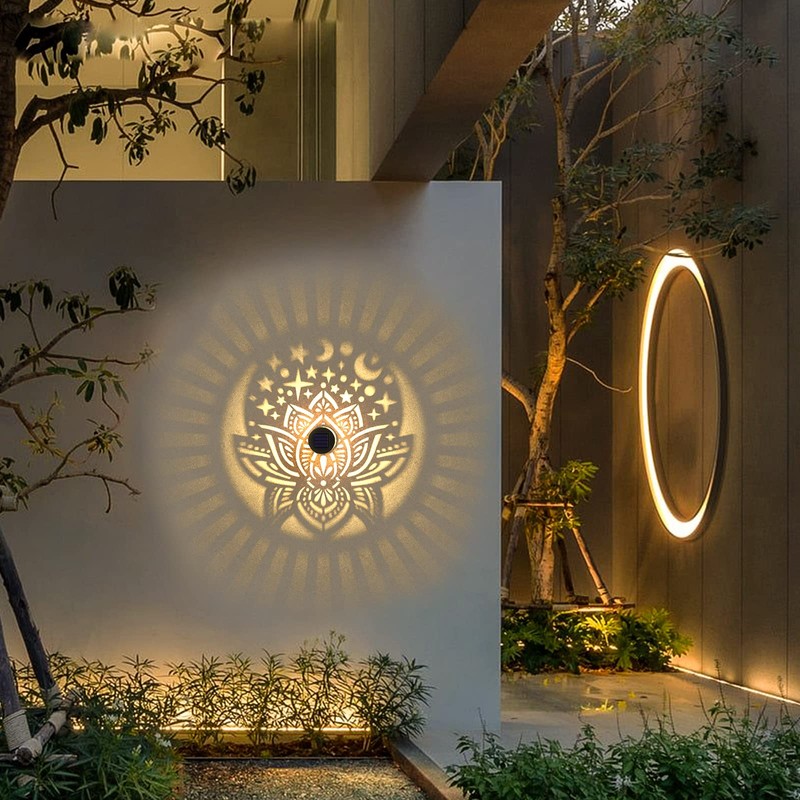 gardencave 4 Pack Solar Fence Lights Metal Solar Powered Outdoor