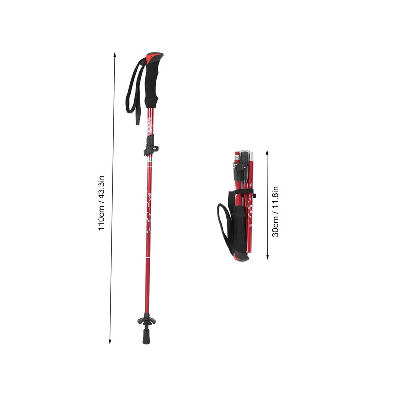 Aluminium Alloy Trekking Poles 5 Sections Collapsible Hiking Walking Climbing