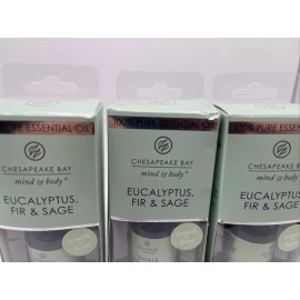 Chesapeake Bay 3 × CHESAPEAKE BAY 0.33 Oz Mind & Body Inhale EUCALYPTUS FIR, SAGE Essential Oil