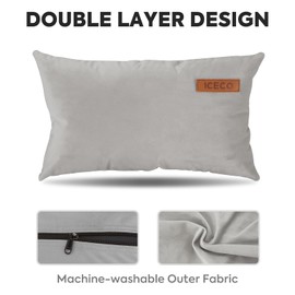 ICECO Ultralight Camping Pillow, Portable Travel Pillow, Compact, Comfortable Camp Pillow, Camping Essentials, Double-Layer Washable for Traveling, Camping, Outdoor, Indoor