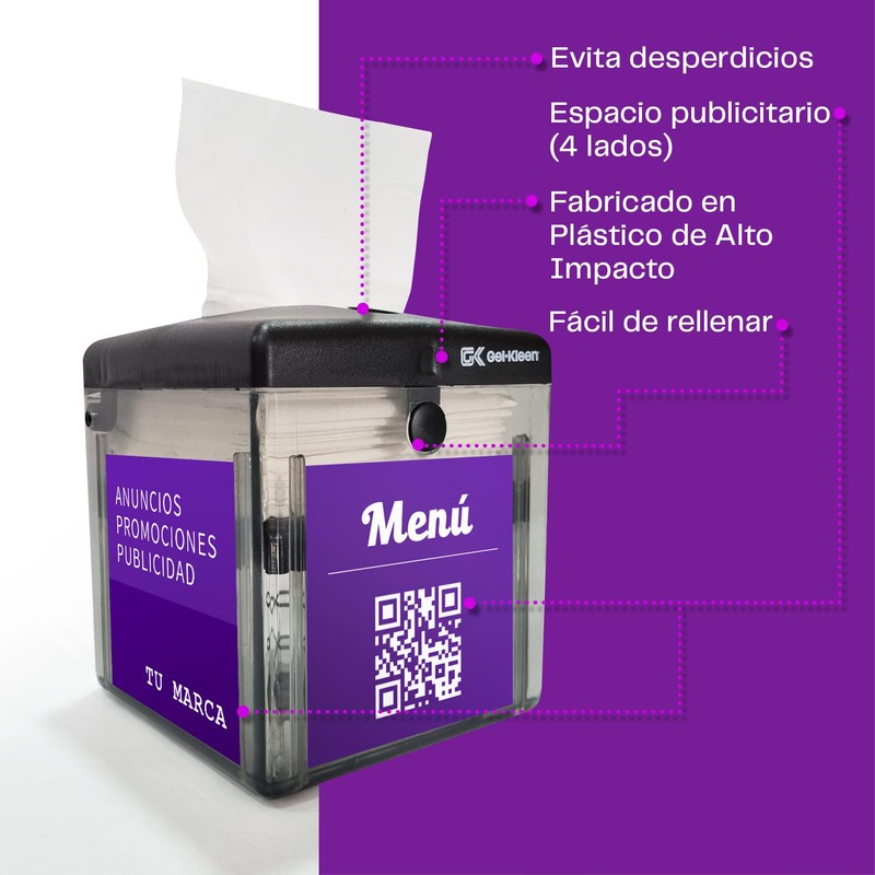 Gel Kleen. Servilletero De Mesa Para Restaurantes y Cafeterías. Servilleta