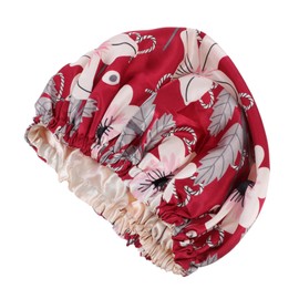 FOMIYES 1pc Satin Sleeping Hat for Women Double Hair Bonnet Stylish Shower Cap for Curly Hair Comfortable Sleep Cap Floral Design