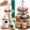 SAHENITEANA 3 Tier Cupcake Stand, Black Crown, Wooden Tiered Tray