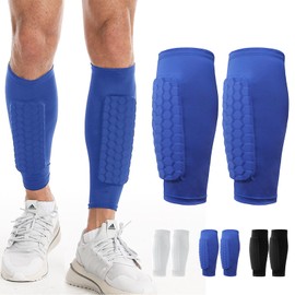 AUNGKWANG 2 Stück Schienbeinschoner Kinder Fussball, Schienbeinschoner für Fußball, Atmungsaktiv Rutschhemmend Stabil, Wadenschutz, für Männer, Frauen, Kinder und Jugendliche (Blau)