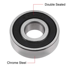 sourcing map 6201-2RS Deep Groove Ball Bearing 12x32x10mm Double Sealed ABEC-3 Bearings 2-Pack