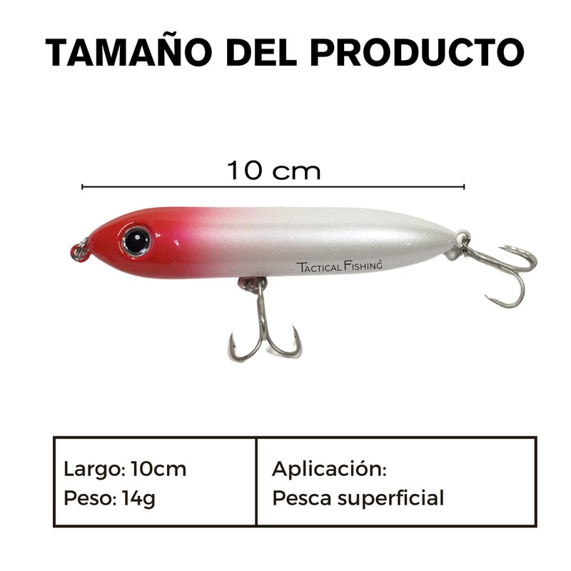 TACTICAL FISHING Kit con 3 Señuelos de Pesca Superficial Tipo
