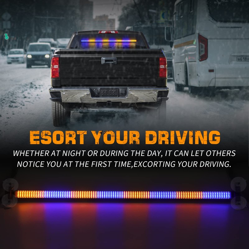 XRIDONSEN 35 inch Traffic Advisor Light Bar 144 LED Blue
