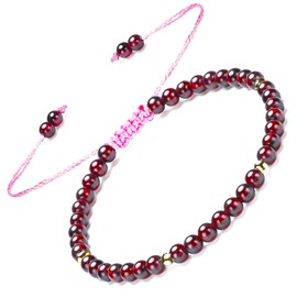 Apocalyptic-K Women's Natural Stone Anklet, 4 mm, 925 Silver/Gold, Handwoven, Stone Sterling Silver Gold, Agate Amethyst Tourmaline