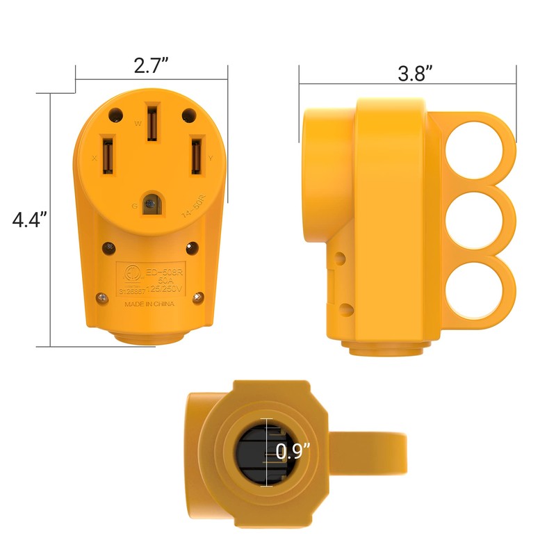 MICTUNING 50 Amp Heavy Duty RV Replacement Female Plug, 50