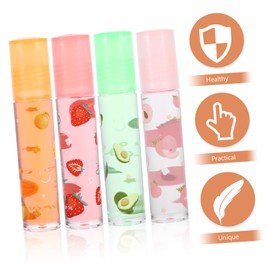Baluue 8Pcs Transparent Lip Gloss Fruit Flavored Lip Balm Moisturizing Protective Lip Oil for Women for Daily Lip Care Hydration