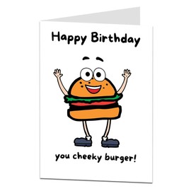 Funny Birthday Card For Kids Perfect For Girls Boys & Teenagers Cheeky Burger Design Ages 6, 7, 8, 9 & 10