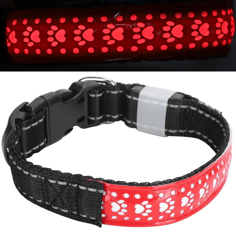 LED Pet Adjustable Collar USB Rechargeable Soft Dog Lighting Night