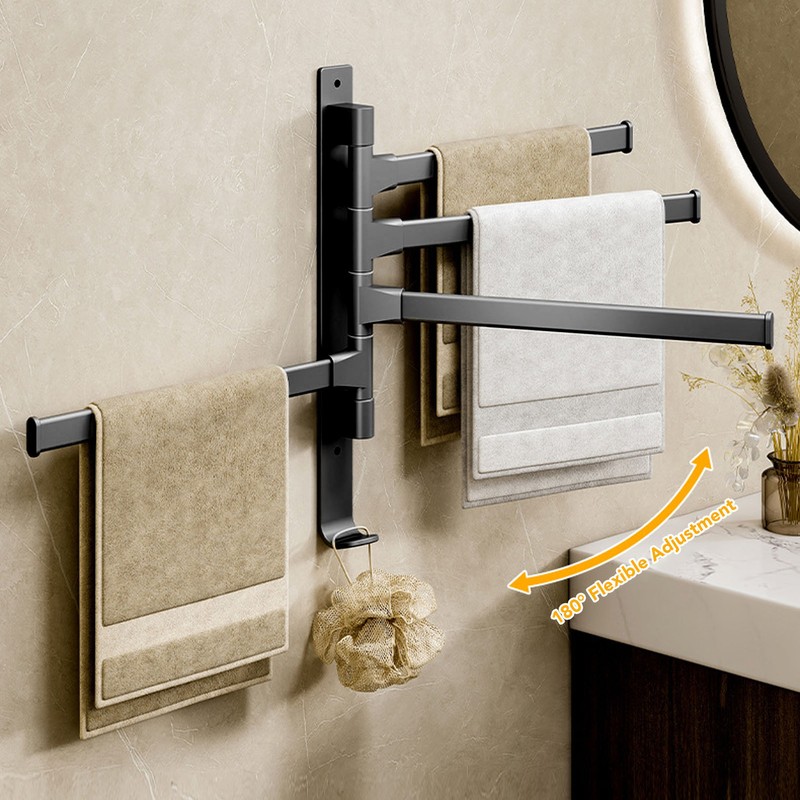 Swivel Towel Rack 5 Arm Swivel Towel Bar Wall Mounted