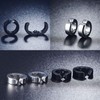 Gokei Men’s Fake Earrings, Cross Ring Earrings, Non-Hole Hoop Earrings,