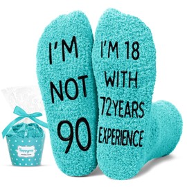 HAPPYPOP 90th Birthday Gift Ideas for Women - Socks for 90 Year Old Birthday, Retirement Gifts for Older Elderly Women