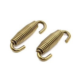 uxcell 2pcs Stainless Steel Gold Tone Swivel Motorcycle Exhaust Pipe Springs