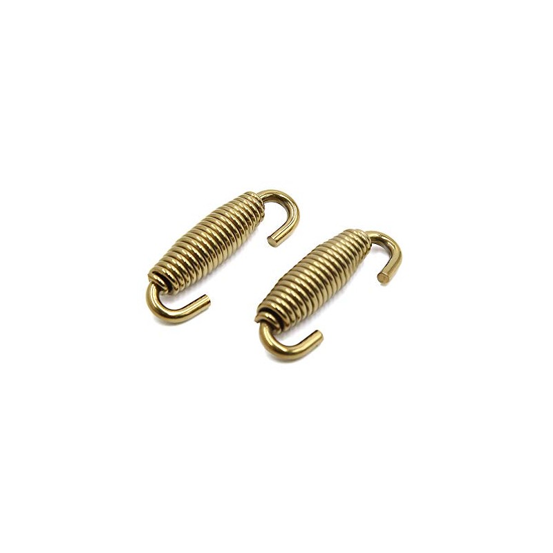 uxcell 2pcs Stainless Steel Gold Tone Swivel Motorcycle Exhaust Pipe