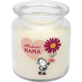Sheepworld Kerze im Glas mit Motiv "Allerbeste Mama" | Duftkerze, Vanille, Höhe 9 cm, Durchmesser 7,5 cm, Glas mit Motivdruck | Geschenk Mama, Muttertagsgeschenk, Geschenk für Sie | 48608