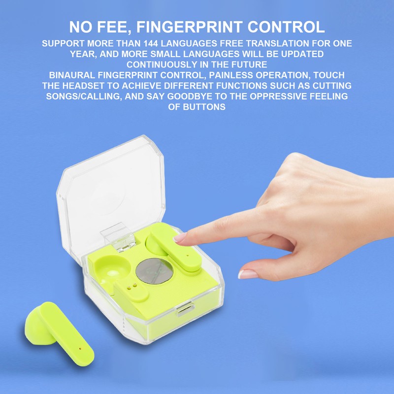 Smart Voice Translator Earbuds Support 144 Languages Online Translation Power