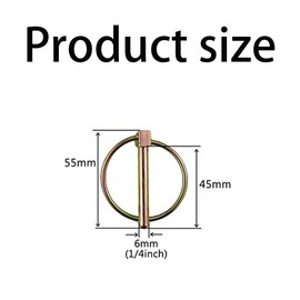 8 PCS Trailer Pin Lock for Farm Tractors Trucks Trailers Mowers,Lynch Pin with Ring,1/4 Inch Heavy Duty Lynch Pin Assortment,Tractor Pins and Clips,Round Carbon Steel Linch Pins,Trailer Gate Pin