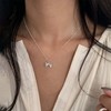 TseenYi Bow Pendant Necklace Silver Bow Knot Pendant Necklace Small