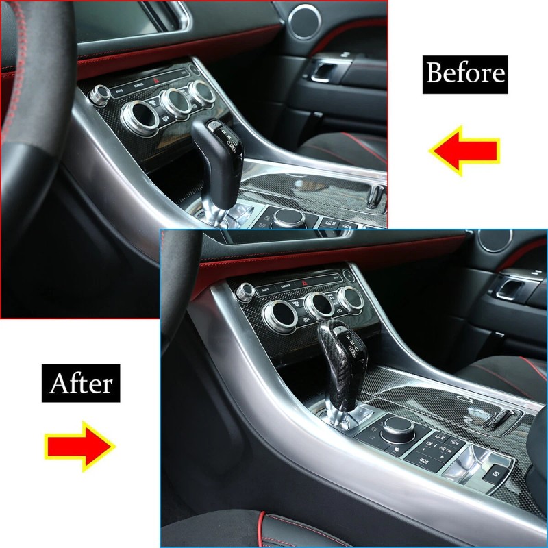 car-attention Real Carbon Fiber Car Gear Shift Knob Cover Trim